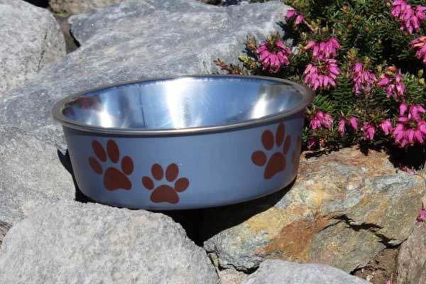 Edelstahlnapf Luna blau- metallic